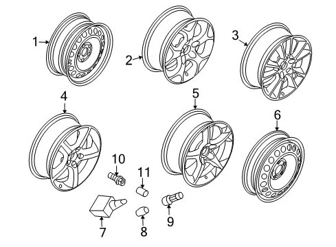 2008 Saturn Astra Adapter,Tire Valve Stem Diagram for 13132539