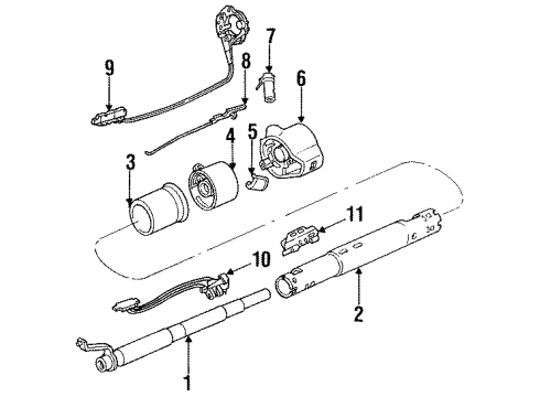 1988 Oldsmobile Cutlass Calais Steering Column Assembly Diagram 3 - Thumbnail