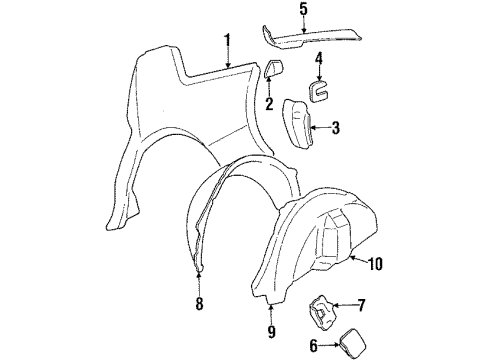 1985 Buick Skylark Cbl Assembly, Fuel Filler Door Latch Diagram for 20576397