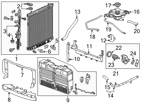 2020 GMC Canyon Radiator & Components Diagram 1 - Thumbnail