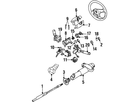 1993 Oldsmobile Achieva Steering Column, Steering Wheel & Trim Diagram 2 - Thumbnail