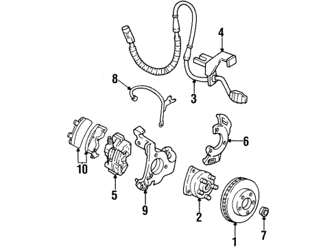 1998 Buick LeSabre Brake Components, Brakes Diagram 1 - Thumbnail