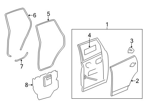 2012 Chevy Captiva Sport Deflector,Rear Side Door Water Diagram for 96837104