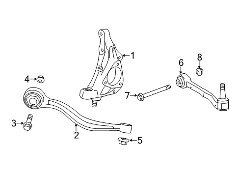 2019 Cadillac ATS Front Suspension, Control Arm, Stabilizer Bar Diagram 1 - Thumbnail