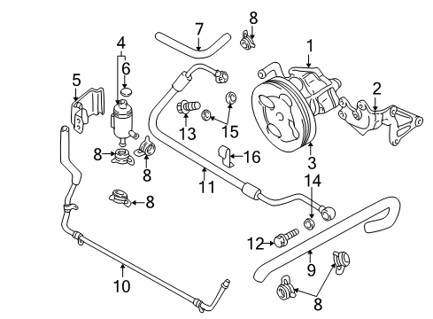 1999 Chevy Tracker Bracket,Power Steering Reserve Tank (On Esn) Diagram for 30023557