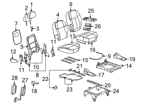 2007 Buick Terraza Armrest Asm,Passenger Seat *Gray Diagram for 89043132