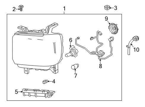 2014 GMC Sierra 1500 Headlamps Diagram 2 - Thumbnail