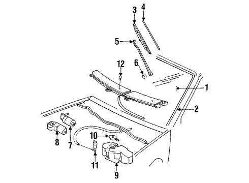 1989 Pontiac LeMans Pump,Windshield Washer/Wiper Diagram for 94837719