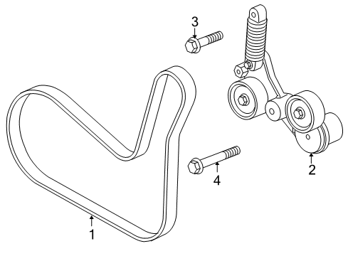 2008 Saturn Vue Belts & Pulleys, Cooling Diagram 2 - Thumbnail