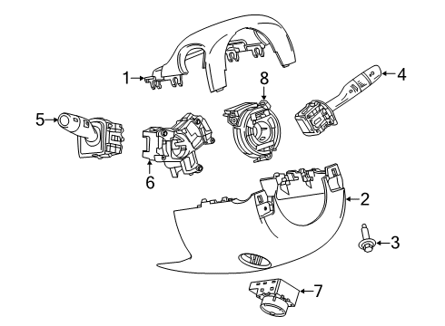 2020 Cadillac XT4 Shroud, Switches & Levers Diagram