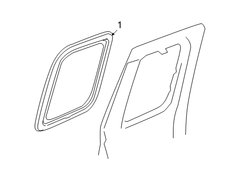 2004 Chevy Colorado Rear Door - Glass & Hardware Diagram