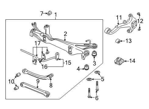 2003 Saturn L300 Rear Suspension, Control Arm Diagram 1 - Thumbnail