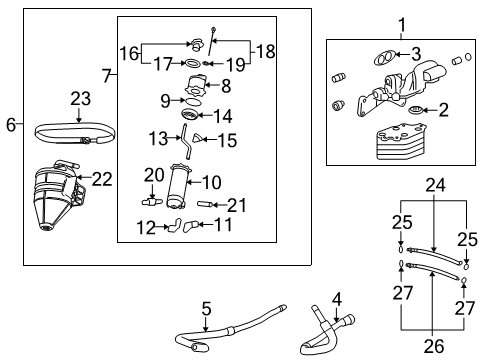 2012 Chevy Corvette Gasket,Engine Oil Cooler Diagram for 15203889