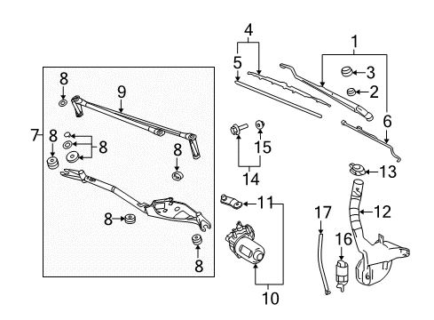 2006 Buick LaCrosse Wiper & Washer Components Diagram