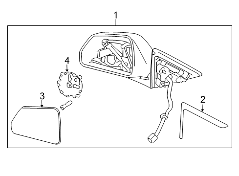 2013 Cadillac CTS Outside Mirrors Diagram 3 - Thumbnail