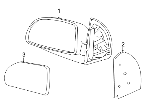 2007 Saturn Vue Outside Mirrors Diagram 2 - Thumbnail