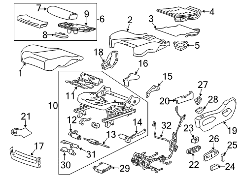 2016 Cadillac SRX Driver Seat Components Diagram 2 - Thumbnail