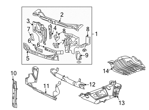 2006 Hummer H3 Shield,Engine Diagram for 15819134