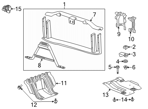 2008 GMC Sierra 2500 HD Radiator Support Diagram 1 - Thumbnail