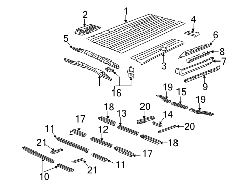 2002 Chevy Express 3500 Rear Body & Floor - Floor Diagram