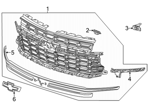 2022 Chevy Suburban Grille & Components Diagram 3 - Thumbnail