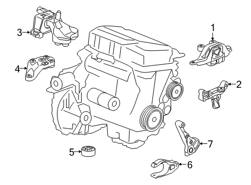 2018 Chevy Cruze Engine & Trans Mounting Diagram