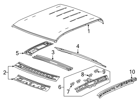 2014 GMC Sierra 1500 Roof & Components Diagram 3 - Thumbnail