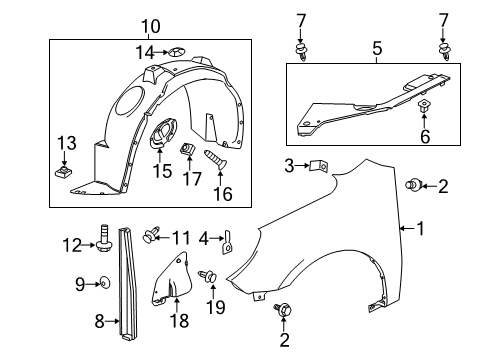 2012 Chevy Equinox Fender & Components Diagram