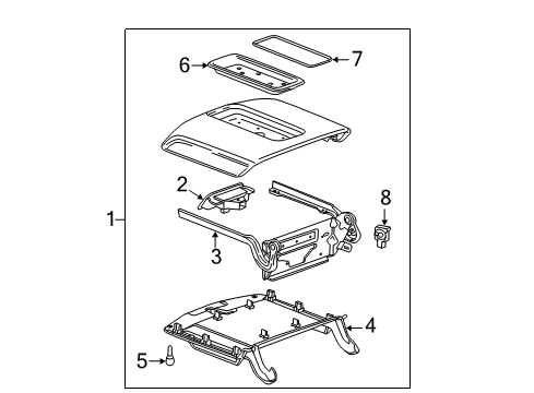 2015 Chevy Silverado 1500 Tray Assembly, Front Floor Console Armrest Stowage *Black Carbon Metal Diagram for 22792216