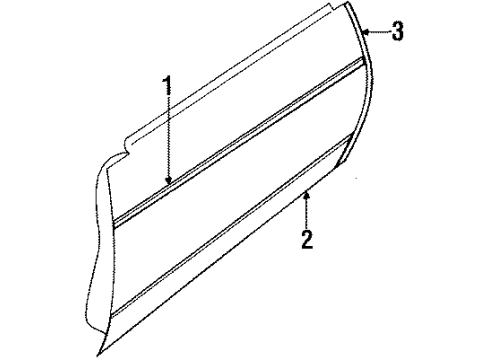 1985 Buick Riviera Molding Kit,Front Side Door Diagram for 9636248