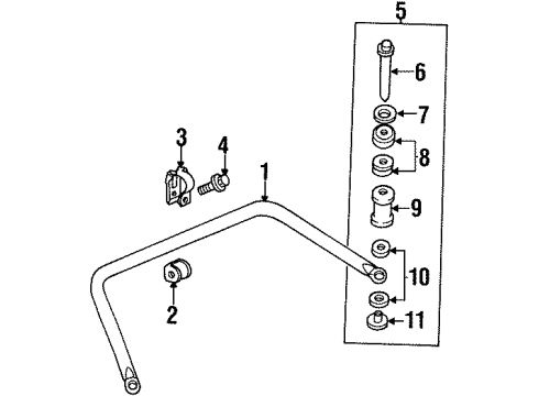 2002 Oldsmobile Aurora Rear Suspension Components, Lower Control Arm, Ride Control, Stabilizer Bar Diagram