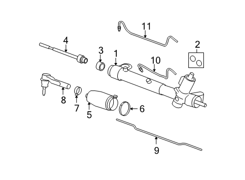 2009 Chevy Malibu P/S Pump & Hoses, Steering Gear & Linkage Diagram 4 - Thumbnail