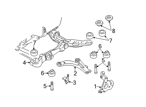 2002 Buick Park Avenue Front Suspension, Control Arm, Stabilizer Bar Diagram 1 - Thumbnail