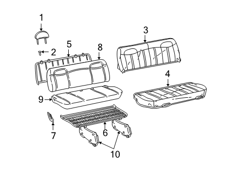 1997 Chevy P30 Pad Asm,Rear Seat #3 Cushion Diagram for 88939058