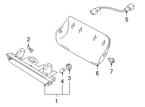 2001 Chevy Tracker Cover,High Mount Stop Lamp Diagram for 91174696