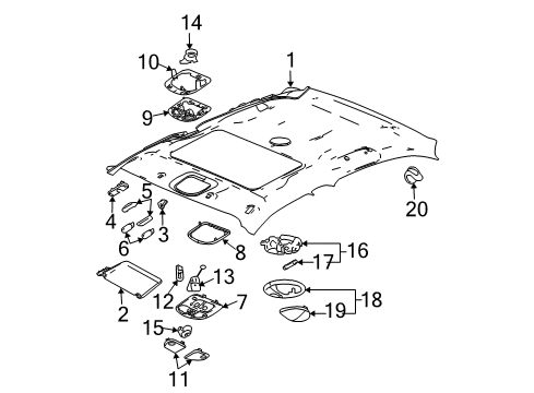 2009 Pontiac G6 Interior Trim - Roof Diagram 3 - Thumbnail