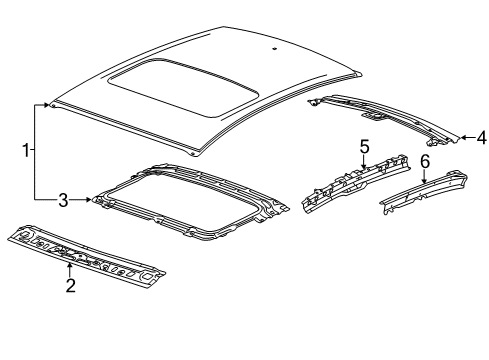 2020 Chevy Sonic Rail Assembly, Roof Outer Side Diagram for 42479687