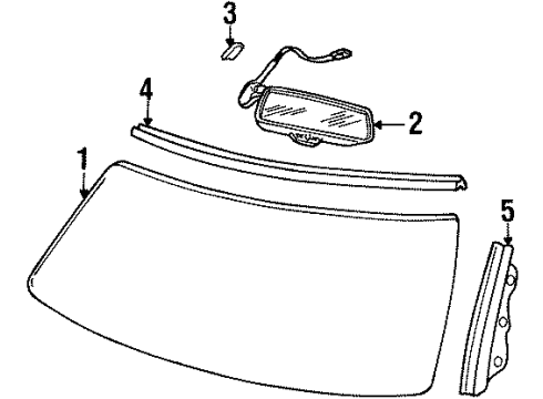 1996 Cadillac Seville RETAINER, Windshield Reveal Molding Diagram for 3540878