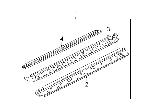 2002 Chevy Avalanche 1500 Protector,Rocker Panel Diagram for 15077102