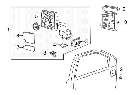 2022 Chevy Silverado 2500 HD Outside Mirrors Diagram 3 - Thumbnail