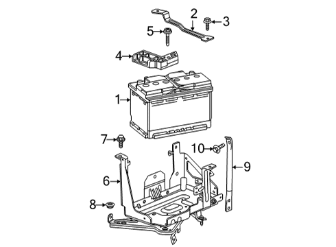 2021 GMC Sierra 3500 HD Strap Assembly, Bat Holdn Diagram for 84701830