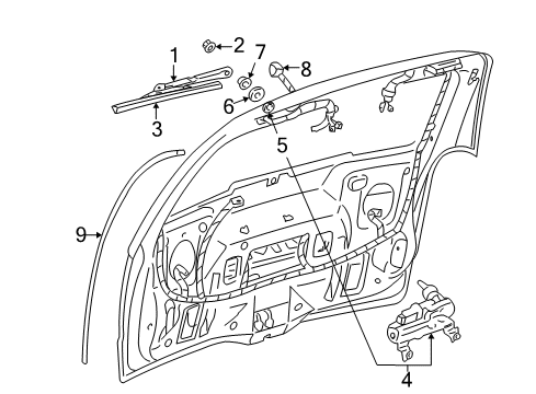 2005 Pontiac Montana Lift Gate - Wiper & Washer Components Diagram 2 - Thumbnail