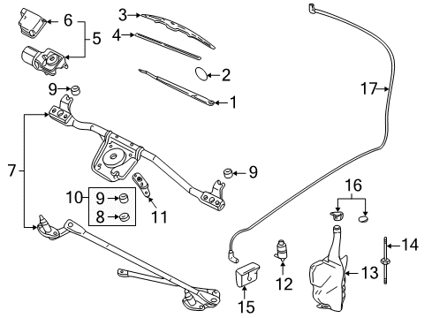 2002 Oldsmobile Alero Arm Assembly, Windshield Wiper Diagram for 22711477