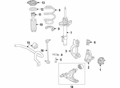 2017 Buick LaCrosse Shaft Assembly, Front Stabilizer Diagram for 84144880