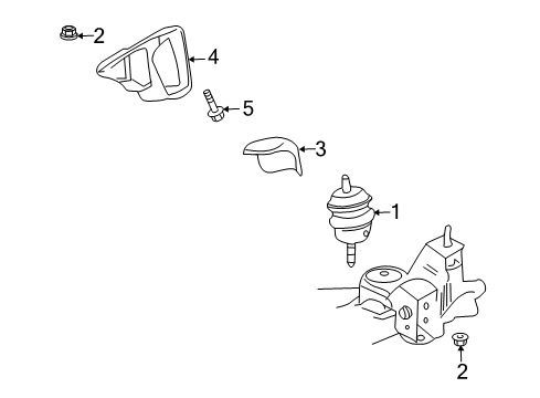 2008 Pontiac G8 Engine & Trans Mounting Diagram 1 - Thumbnail