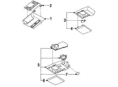 1991 Oldsmobile Silhouette Roof Console & Courtesy Lamps Diagram