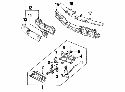 1992 Pontiac Grand Prix Reflector Asm,Parking & Fog RH Diagram for 16512478