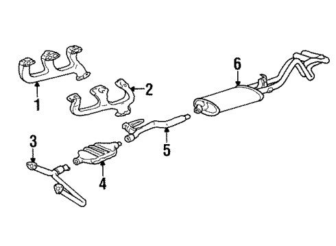 1993 Chevy C2500 Exhaust Components, Exhaust Manifold Diagram 3 - Thumbnail