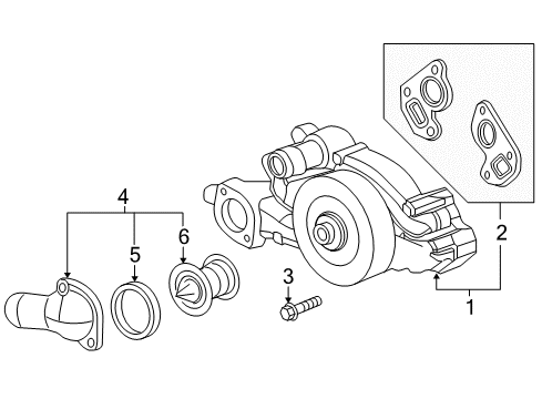 2008 Chevy Corvette Cooling System, Radiator, Water Pump, Cooling Fan Diagram 1 - Thumbnail