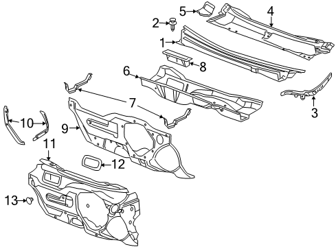 2012 Chevy Malibu Retainer,Dash Panel Front Insulator(Push On) Diagram for 15938821